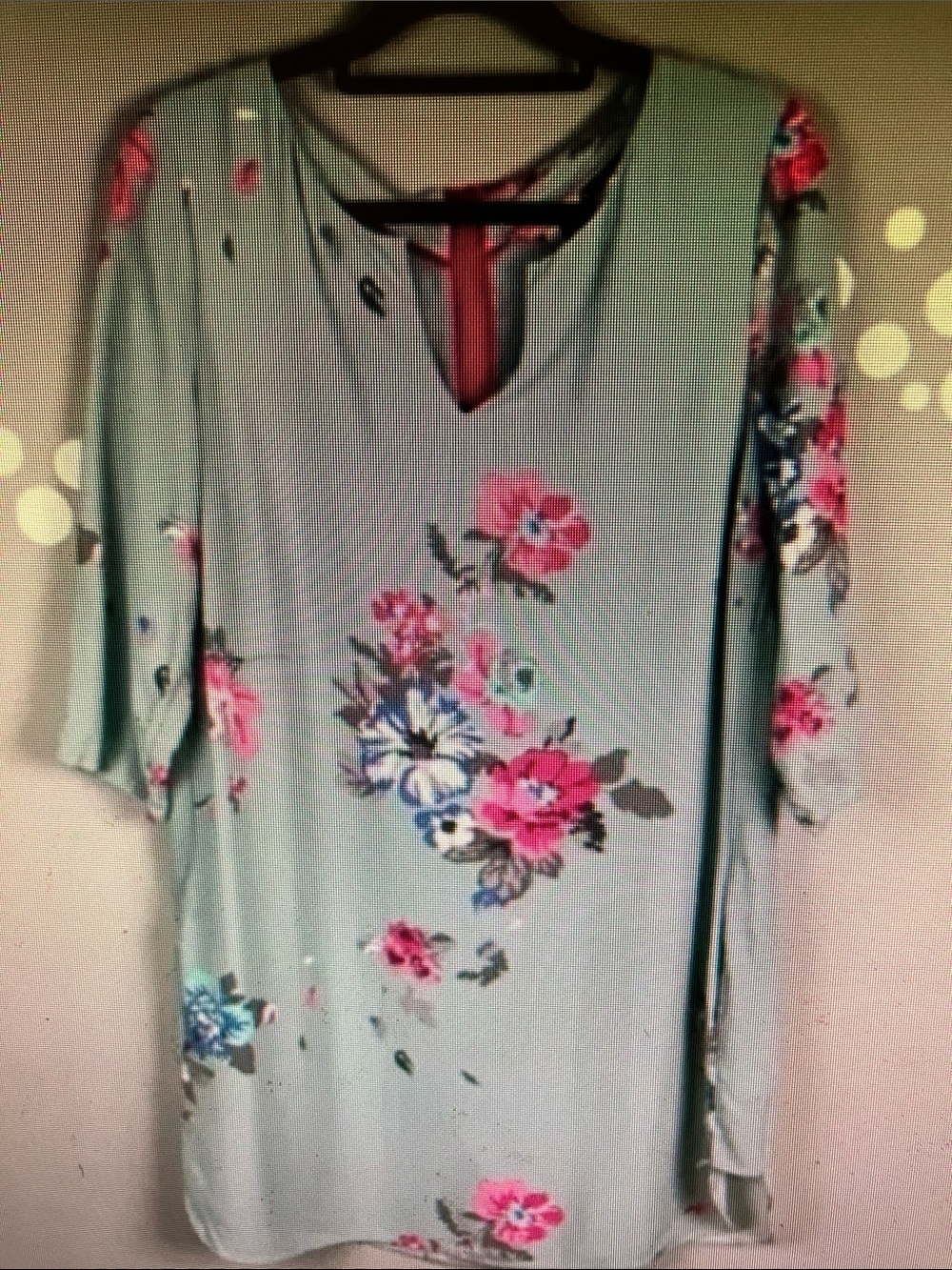 Floral Mint Pink Shift Prom Dress
